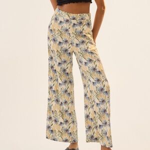NWT Anthropologie En Saison Dahlia Floral Wide Leg Pants | Womens Size M